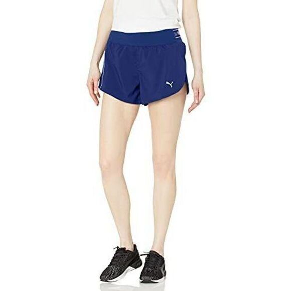 PUMA TL57058 Women's Size Large Elektro Blue Run Cool Adapt 3" Woven Shorts $50 - Picture 1 of 2